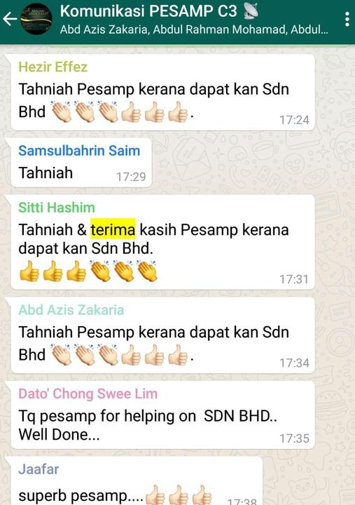 Hasil usaha PESAMP diperakui dan dihargai oleh Rakan Niaga. Terima kasih semua.